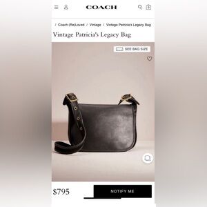 COACH Patricia’s Legacy Crossbody VINTAGE Handbag